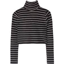 Black And White Striped Long Sleeve Turtleneck Pin On Ployvore Save