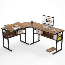 Beeney L Shaped Gaming Desk Computer Desk With Shelves Modern L Shaped Desk Bookshelf Desk