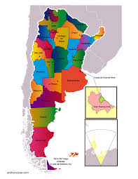 Las regiones y las ciudades de la lista, con marcada en los. Mapa Politico De La Argentina Para Colorear E Imprimir Pdf