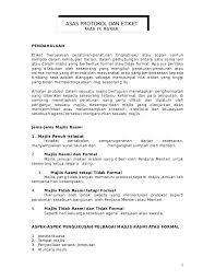 Majlis konvensyen kumpulan kerja cemerlang. Protokol Dan Etiket Majlis Rasmi