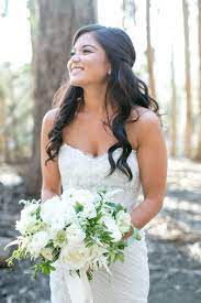 The 60 Prettiest Bridal Hairstyles From Real Weddings Brides Strapless Dress Hairstyles Half Up Wedding Hair Bride Hairstyles