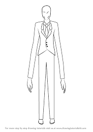 Draw a curved line extending from one side of the oval, and a series of connected, straight lines of varying lengths on the opposite side. Learn How To Draw Slender Man Slender Man Step By Step Drawing Tutorials