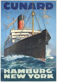 1920s Cunard Hamburg New York Travel Poster Cunard Ship Poster Cunard Line