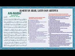 النّبا dinamakan an naba' yang berarti berita besar di ambil dari kata an naba´ yang terdapat pada ayat 2 surat ini. Surat An Naba Latin