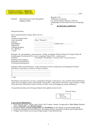  Contoh Format Surat Lamaran Provinsi Lampung Pdf