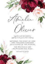Beloved Floral Wedding Invitations Floral Wedding Invitations Mauve Wedding Invitations Wedding Ceremony Invitations