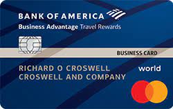 You can earn up to 75% more points on every purchase, if you have a business checking account with bank of america and qualify for preferred rewards for business. Business Advantage Travel Rewards World Mastercard Credit Card