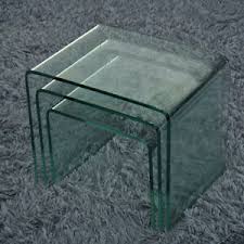 Freeform coffee tables are uniquely shaped tables that don't really fit into one shape. Set Of 3 Bent Glass Nest Of Side Tables Coffee Set Curved Glass Nested Table New Ebay