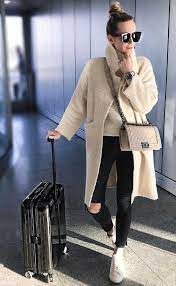 Travel Outfits Airport Style How To Look Fashionable During Travel Trendy Spring Work Outfits Travel Outfit Airport Travel Outfits