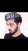 Silver Highlights Men Black Hair