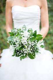 What to do with baby's breath at a wedding? These 10 Bridal Bouquets Are Filled With Style And Baby S Breath Preowned Wedding Dresses White Wedding Bouquets Wedding Bouquets Babys Breath Wedding Leaves