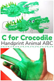 Handprint Alphabet C Is For Crocodile Red Ted Art Make Crafting With Kids Easy Fun Animal Crafts For Kids Craft Activities For Kids Handprint Art