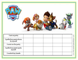 Paw Patrol Potty Training Chart Site Has Various Characters