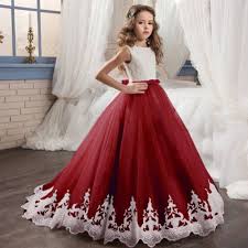 New Cute Wedding Girl Dress Flower Girl Dress Foraml Occasion Kids Clothing Princess Dress In 2020 Wedding Dresses For Girls Red Flower Girl Dresses Kids Dress