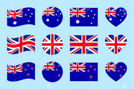 The flag of new zealand (māori: Australia Great Britain New Zealand Flags Vector Set Flat Royalty Free Cliparts Vectors And Stock Illustration Image 117779924
