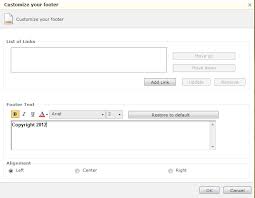 How to add the copyright symbol using html. How To Place Custom Html In The Office 365 Public Website Footer Martin Hatch Sharepoint Evangelist
