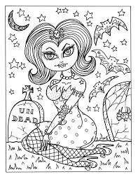 Vampire halloween coloring pages for adults. 5 Pages Vampire Vixens To Color Instant Download Print And Etsy