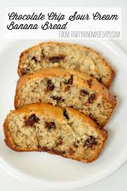 Chocolate Chip Sour Cream Banana Bread Recipe Sour Cream Banana Bread Sour Cream Recipes Banana Bread Recipes