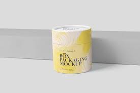 Round Cardboard Box Packaging Mockup In 2020 Packaging Mockup Box Packaging Paper Box