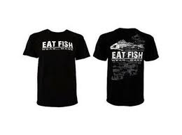New Licensed Grundens Eat Fish Black White Fishing Shirt