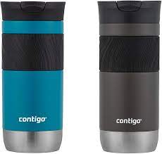 Contigo travel coffee mug push button style. Contigo Snapseal Insulated Travel Coffee Mug 16 Oz Sake Juniper 2 Pack 607869270065 Ebay