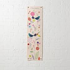 personalized birds and blooms growth chart the land of nod