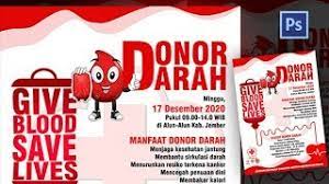 Maka saya tambahkan kotak merah dibagian bawah kalimat datang donasikan darahmu. Poster Brosur Donor Darah Pmi Tutorial Photoshop Youtube