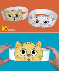 cat paper crown printable template crown printable crown for kids paper crowns