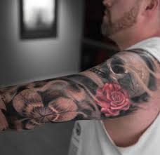 Black And Grey Flower Tattoos With Color Black And Grey With Some Color Tattoos Flower Tattoo Color