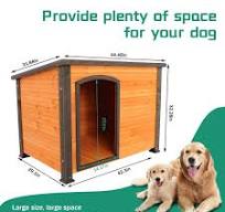 Dog House Wooden Dog Kennel Shelter Outdoor & Indoor Dog Cage for Large Dogs