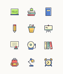 Freebie Back To School Colorful Icons Dreamstale School Lines School Icon Vector Icons Free