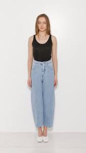Mm6 Maison Martin Margiela Wide Leg Jeans In Blue Wide Leg Jeans Formal Style Fashion