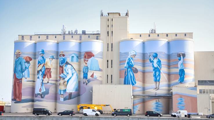 Inauguration de la fresque de Taroe sur le silo portuaire des Sables d' Olonne | Cavac