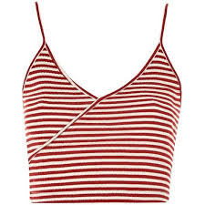 Black And White Striped Crop Tank Top Topshop Stripe Crop Top 9 Liked On Polyvore Featuring Tops Crop Tops Shirts Red Surplice Top Red Stripes Top Striped Crop Top White Striped Crop Top