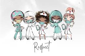 Medical Nurses And Doctors Clipart In 2020 Nurse Art Whimsical Illustration Medical Art