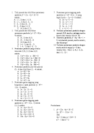 ( 𝑦 − 𝑏)2 = −4 𝑝 ( 𝑥 − 2) ( 𝑦 + 3)2 = −8 ( 𝑥 − 2) 𝑦2 + 6𝑦 + 9 = −8𝑥 + 16 𝑦2 + 6𝑦 + 8𝑥 − 7 = 0 2. Contoh Soal Persamaan Parabola Dengan Puncak 0 0 Contoh Soal Terbaru
