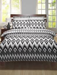 Black And White Duvet Cover King Super King Size Black White Grey Aztec Print Duvet Cover Bed Set Amazon Co Uk Kitchen Home Bed Black Bedding Bedding Sets