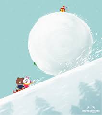 line friends jp on instagram 白い雪の上をそりで滑る 雪の塊 冬 楽しい 雪そり brown cony sally edward linefriends そり イラスト そり イラスト