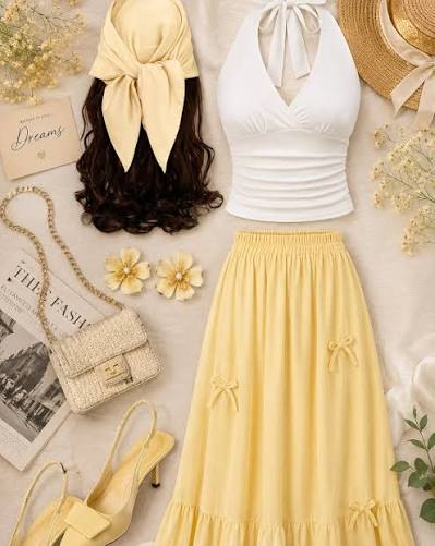 Just butter yellow & white - summer sorted 🤍💛 . . . . . . . . . . . . . [ butter  yellow dress , summer outfit , summer 2025 , colour of the season , golden  hour , sun kissed , beach look , vacation , trip ] #butteryellow  #butteryellowoutfit ...