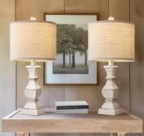 PoKat 20.5" Retro Table Lamps Set of 2 Nightstand Lamp for Bedroom Vintage  Rustic Table Lamps for Living Room Traditional Nightstand Bedside Lamps, ...