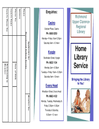 Maybe you would like to learn more about one of these? Fillable Online Home Library Service Richmond Valley Council Fax Email Print Pdffiller