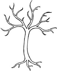 Homemade Confetti Leaf Fall Tree Craft For Preschoolers Tree Coloring Page Bare Tree Tree Outline