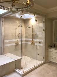 Installation is an easy process and can be done within a few hours. 90 Degree Frameless Shower Enclosure With Brass Finish To Top Off This Victorian Bathroom Glass Shower Doors Frameless Shower Enclosures Glass Enclosure