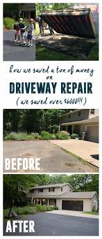 How We Saved A Ton Of Money On Our Driveway Repair Driveway Repair Repair Concrete Driveway Diy Driveway