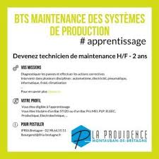 Bts Maintenance Des Systemes De Production Msp Par Apprentissage Montauban De Bretagne Technicien De Maintenance Apprentissage Maintenance