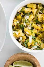 Avocado pulp down the center of each tortilla. Grilled Pineapple And Jalapeno Salsa Perry S Plate