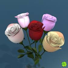 Rose Multicolor Low Poly 3d Model Low Poly 3d Models Low Poly 3d Hand Painted Textures