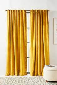 Embroidered Tobias Velvet Curtain In 2021 Velvet Curtains Mustard Yellow Curtains Yellow Curtains Living Room