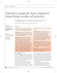 Many students decide to download such samples in order to get an overall idea of how the assignment should look like and what key points should be added. Pdf Narrative Analysis How Students Learn From Stories Of Practice