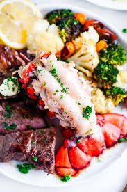 Place a lobster claw and half of a tail on top of each steak. Surf And Turf Steak And Lobster Tail For Two Aberdeen S Kitchen